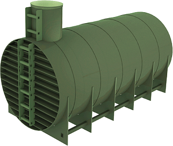 Резервуар (Ёмкость) горизонтальный для наземного монтажа 20 м³ / 2380*2450*5330 мм.